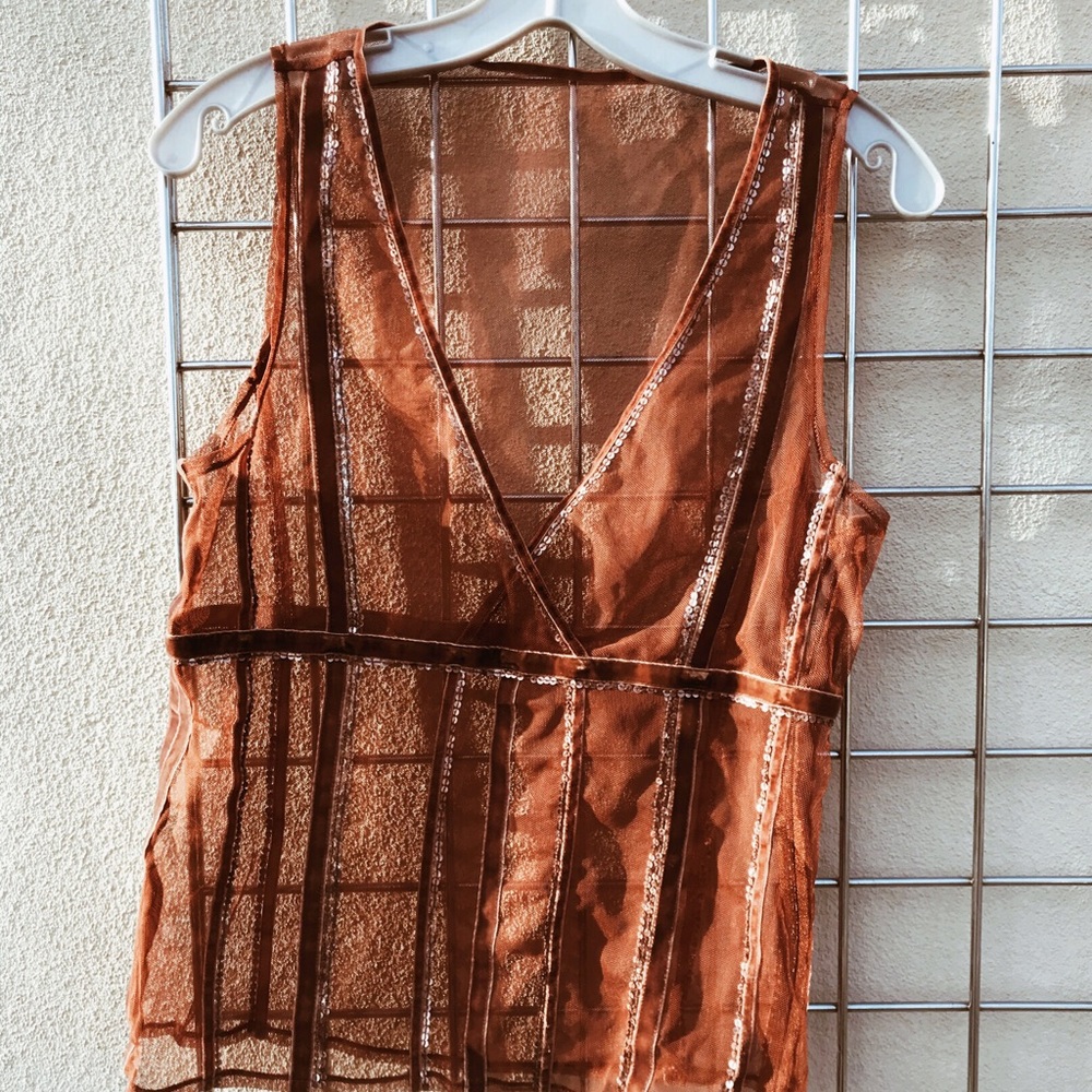 Sheer & sequined tank